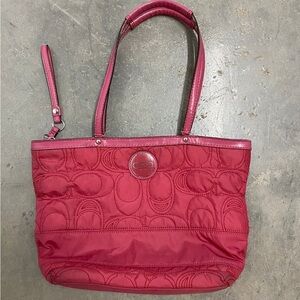 Coach pink  Quilted Tote